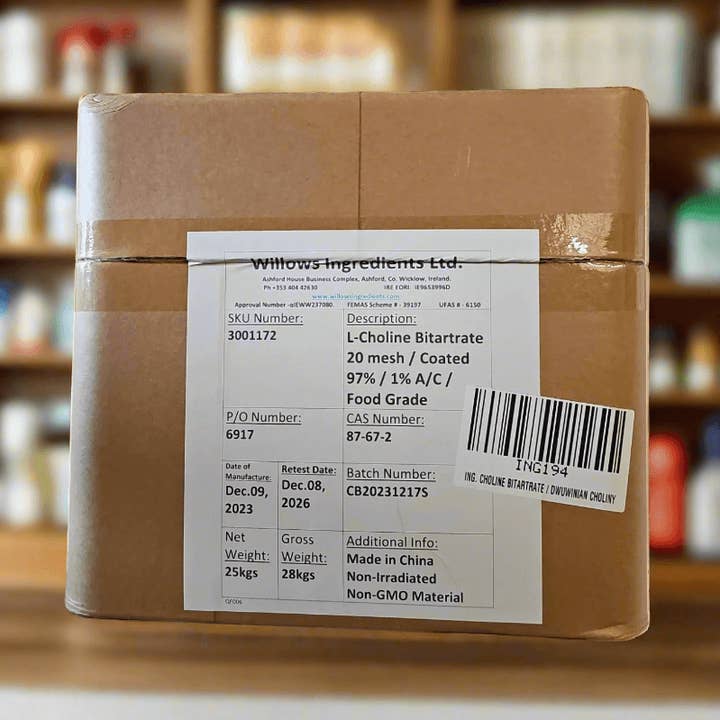 Cholin 25 kg - BeBulk Nutrition für den Großhandel von BulkLab Nutrition (Be Bulk Nutrition)