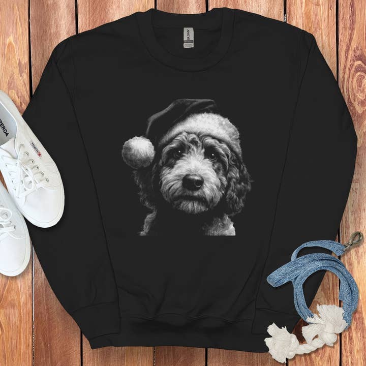 Doodle Santa Photo Sweatshirt for wholesale by Puppy Jo