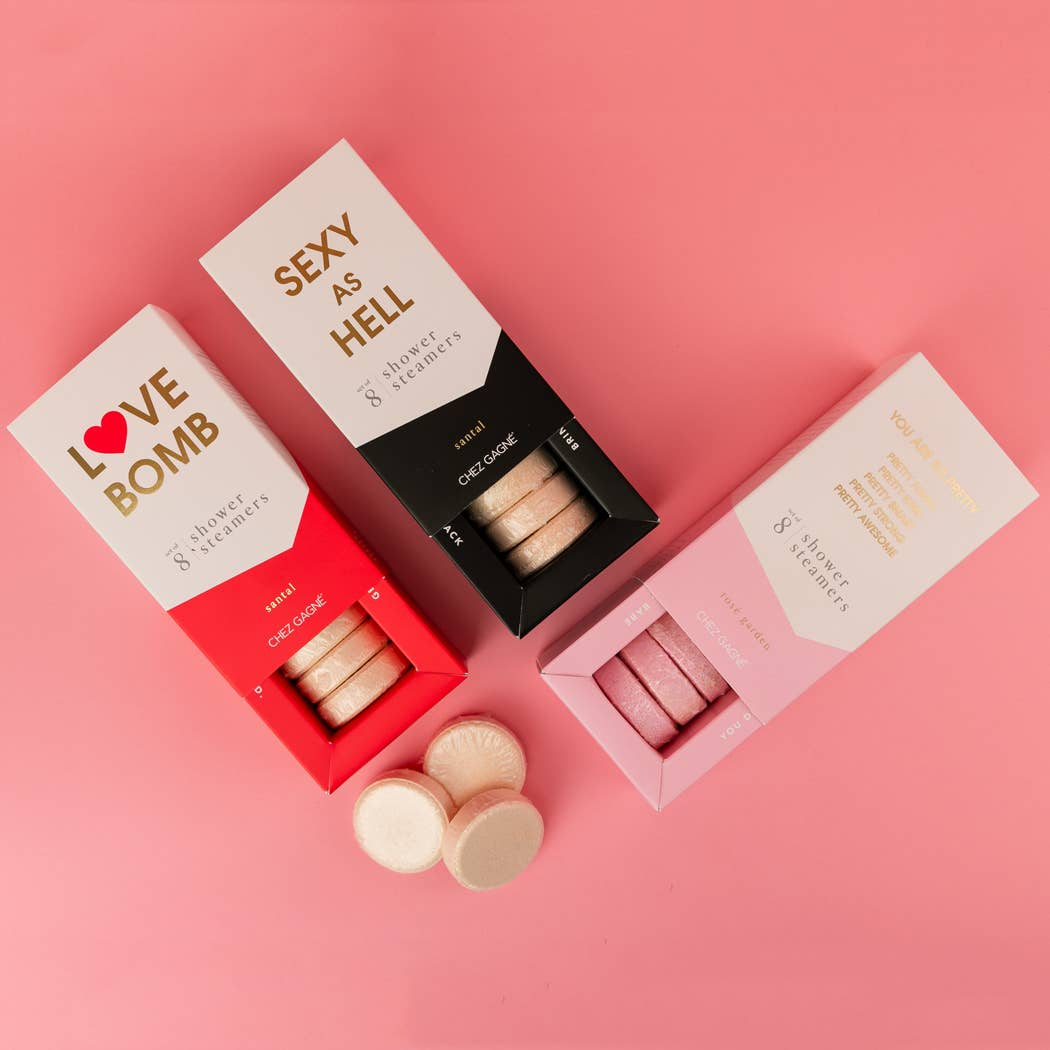 Chez Gagné - Vendita all'ingrosso Bombe/Compresse vaporizzanti da doccia - Love Bomb - Vaporizzatori per doccia all'aromaterapia - Sandalo - Set di 84