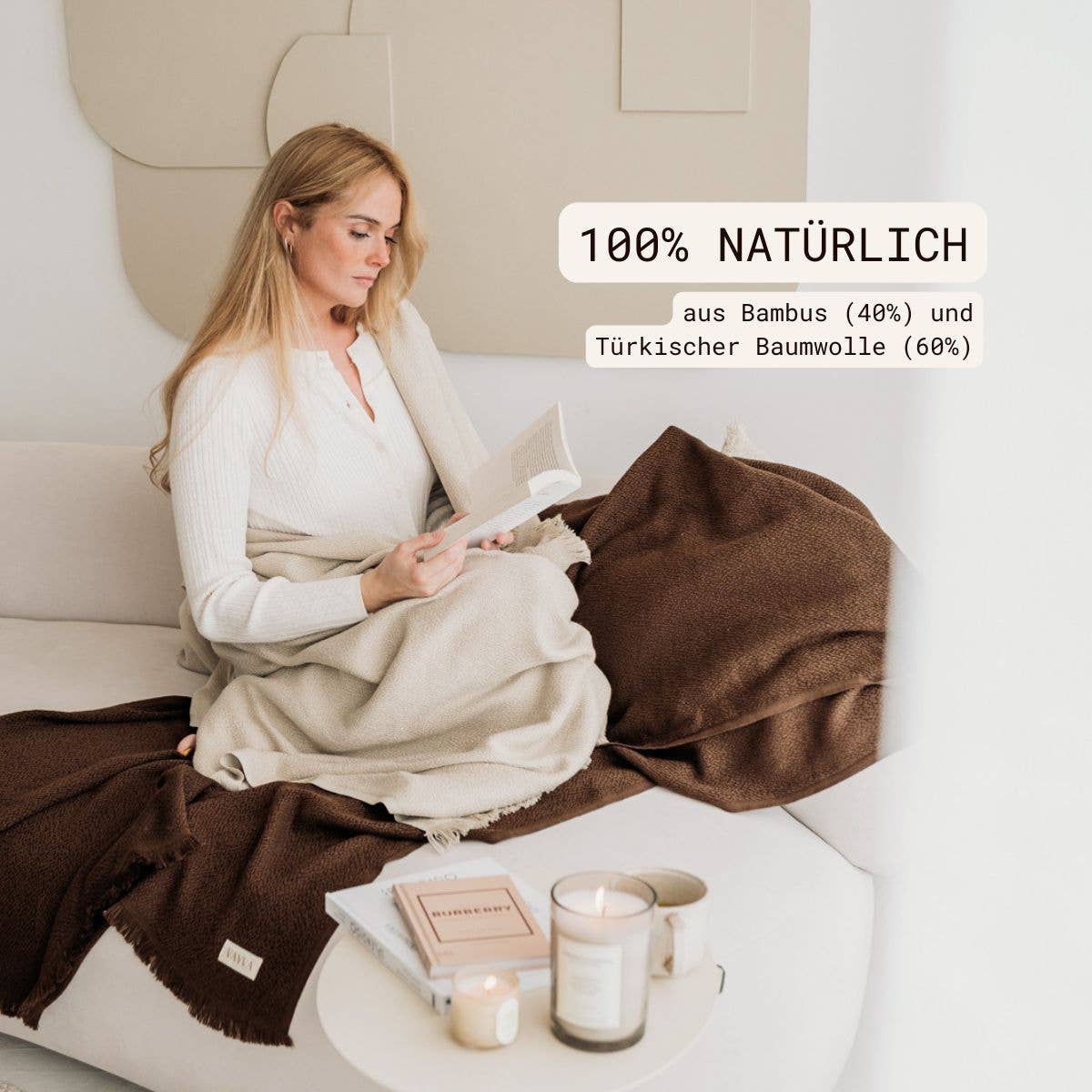 VAYVA - Vente Plaids - Couverture très douce | Plaid en bambou et coton pour le canapé4