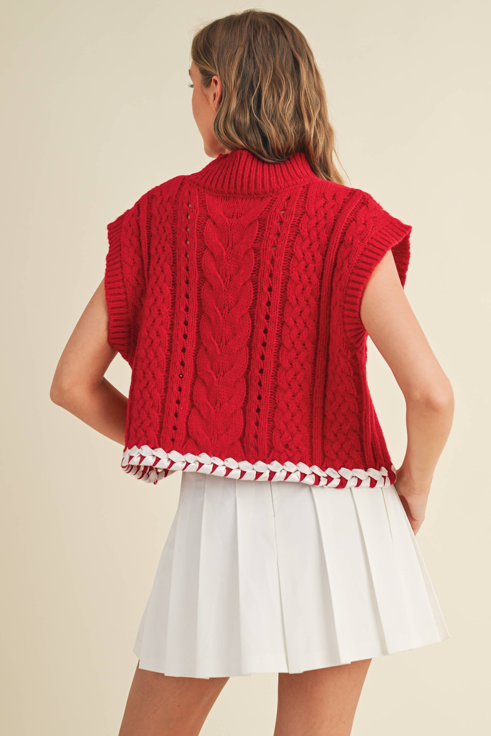 Cloud Ten - Wholesale Knit Sweater - Women's - CSW13362K - CABLE KNIT DROP SHOULDER CONTRAST STITCH SWEATER7