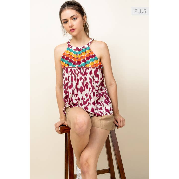 /Size XL/ Embroidered Halter Top for wholesale by THML