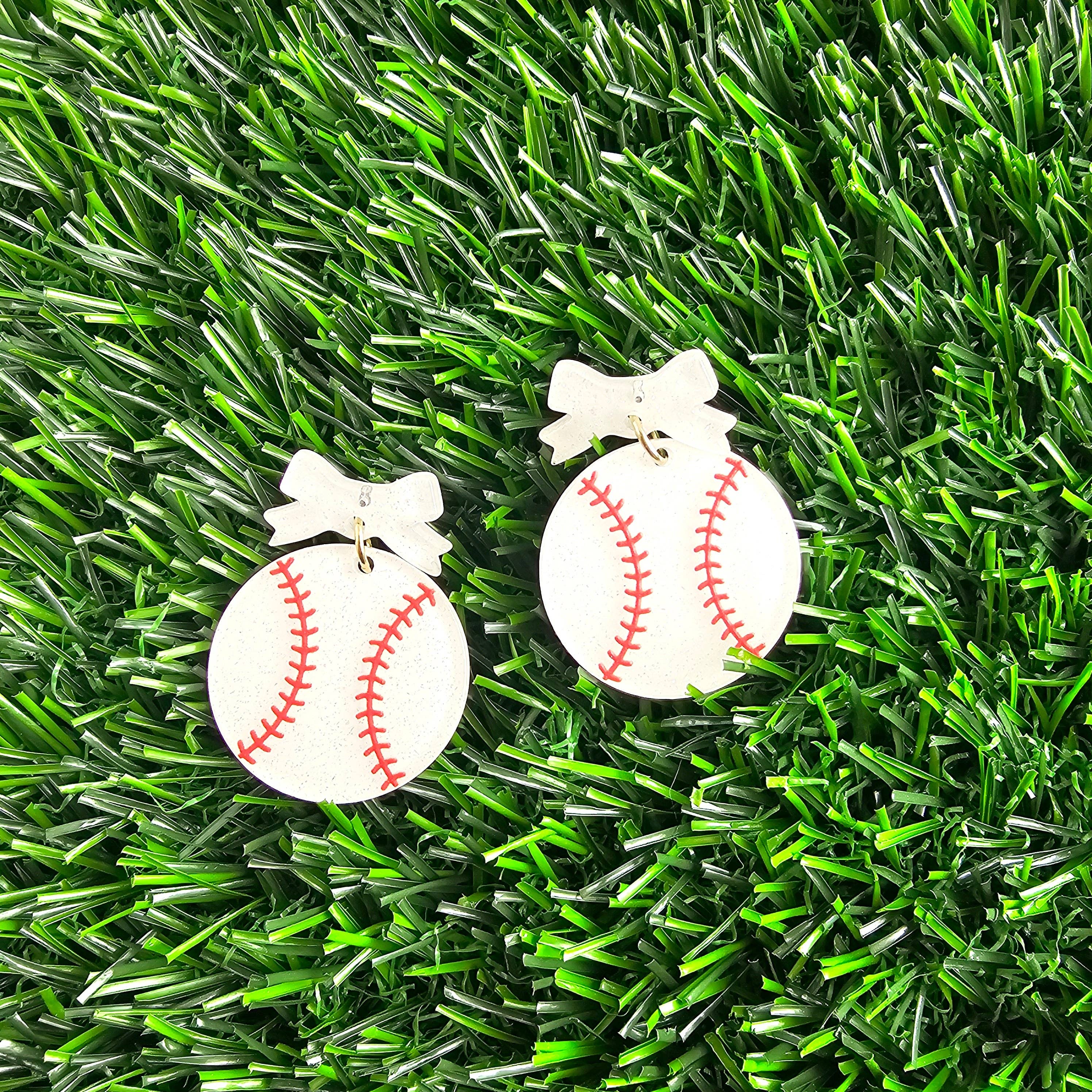Spiffy & Splendid - Wholesale Dangle Earrings - Bow Baseball Earrings // Jewelry, Earrings, Game Day13