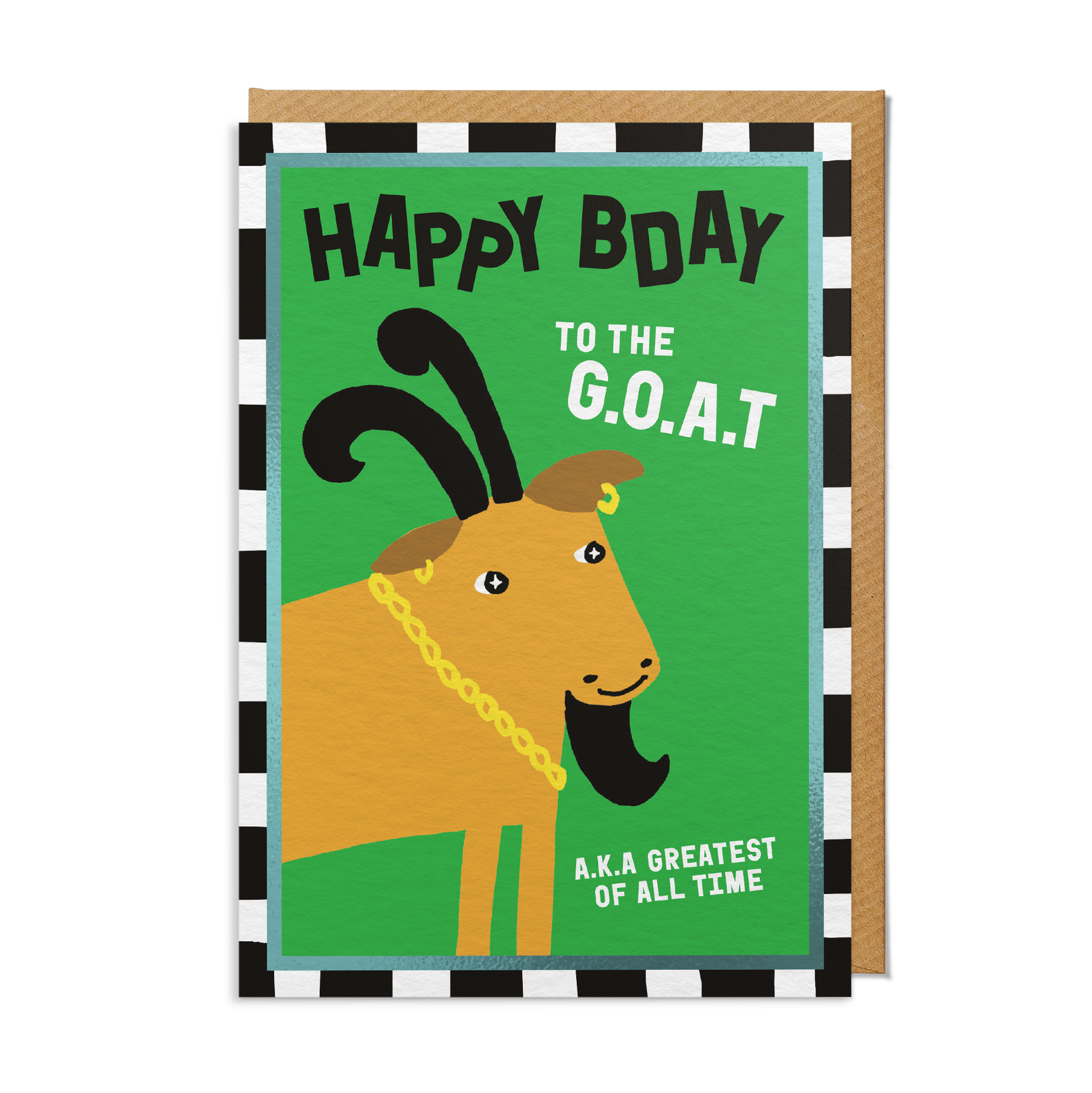 SANDERS DE ROEPER – wholesale Birthday card – Birthday Card — "Happy Bday to the G.O.A.T" Goat0