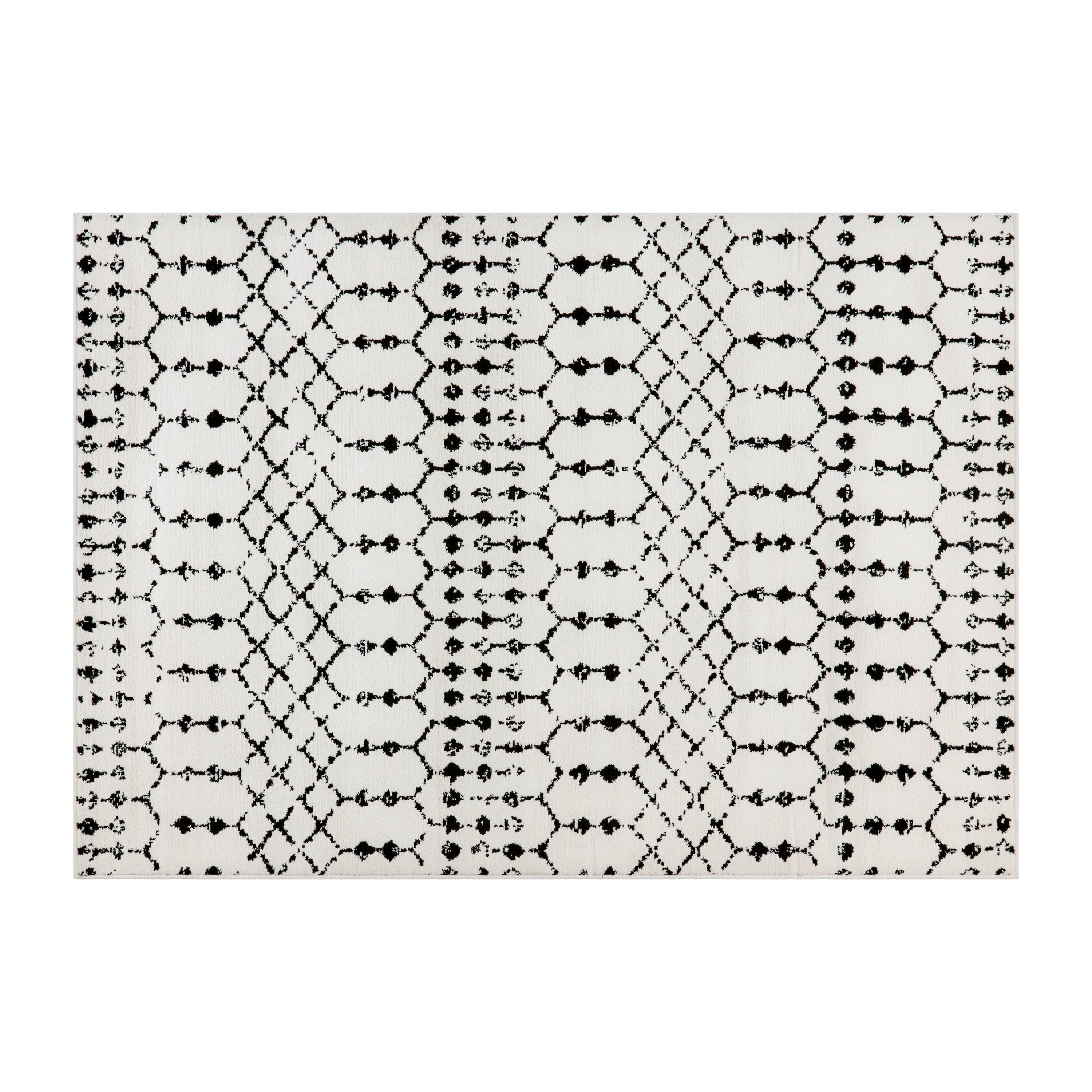 5' x 7' Ivory & Black Geometric Bohemian Area Rug for wholesale on Faire1