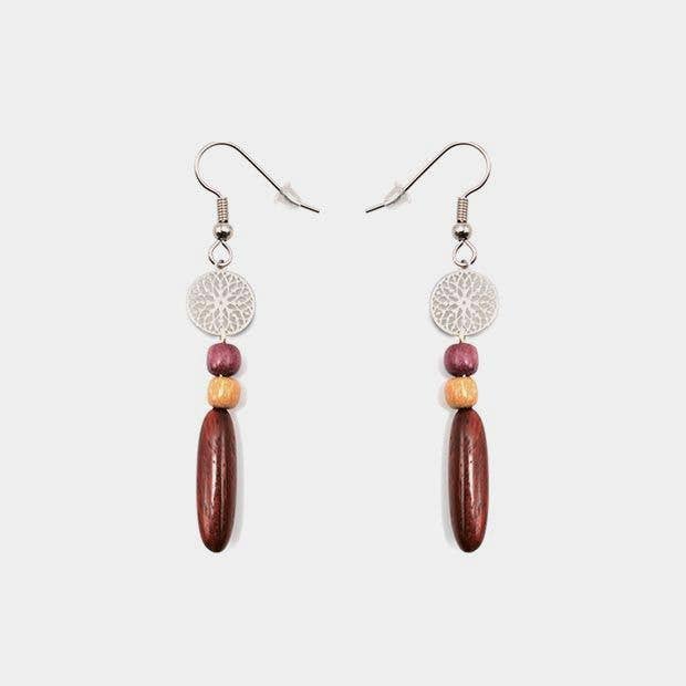 Malou rozet houten oorbellen voor wholesale door Essenciel