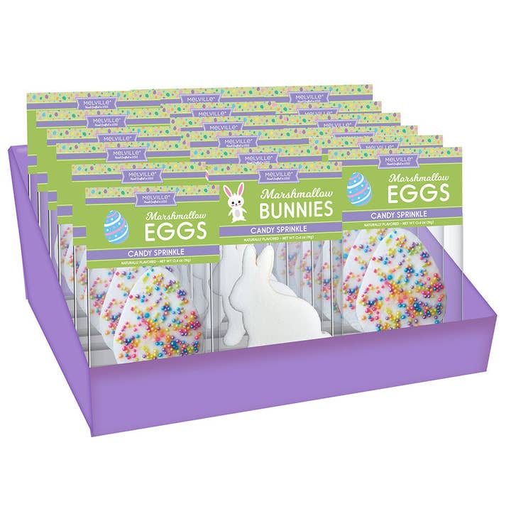Egg & Bunny Nonpareils Marshmallow Toppers for wholesale by Melville Candy Company