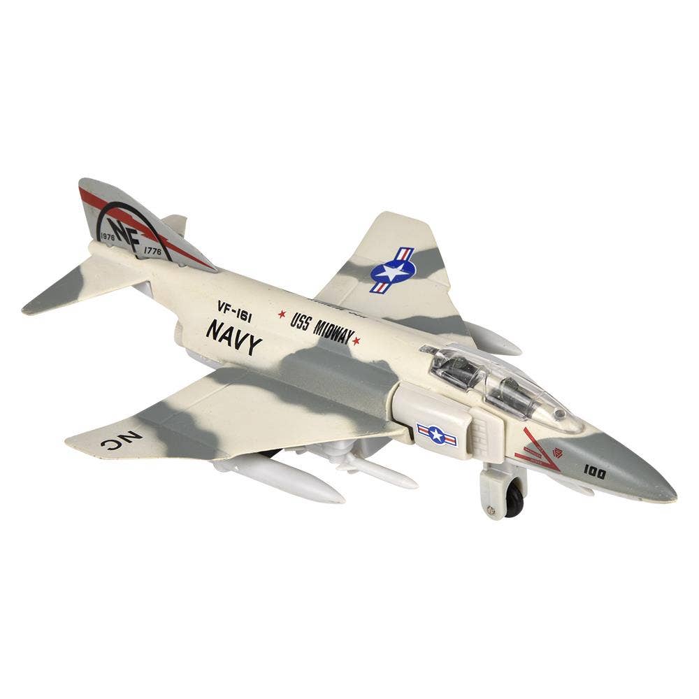 The Toy Network - Wholesale Toy Plane - Kids - 7" Die-Cast Pull Back F-4 Phantom  6pcs/Display4