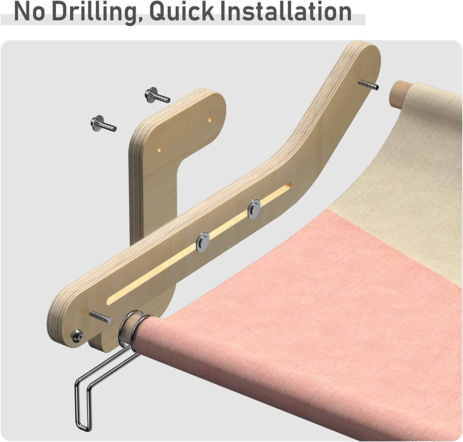 Robud & Mewoofun Official Store - Wholesale Pet Bed - Cat/Dog - Mewoofun Cat Pet Window Wooden Component Bed Hanging Cotton17