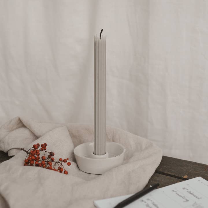 Eulenschnitt - Wholesale Tapered Candle/Candlestick - Set of 4 grey rod candles (VE = 8 pcs)1