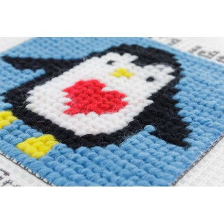 Com'1 Idée - Wholesale Embroidery/Cross Stitch Supplies - Sudan canvas kit | Pigloo the penguin2