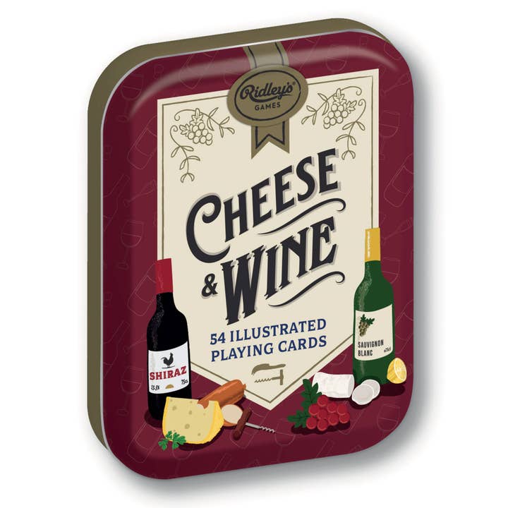 Chronicle Books - Wholesale Playing Cards - Cheese and Wine Playing Cards CDU of 6