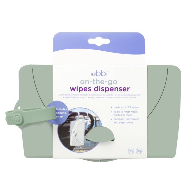 Ubbi - Wholesale Travel Changing Pad - Baby - Sage On-the-Go Wipes Dispenser5
