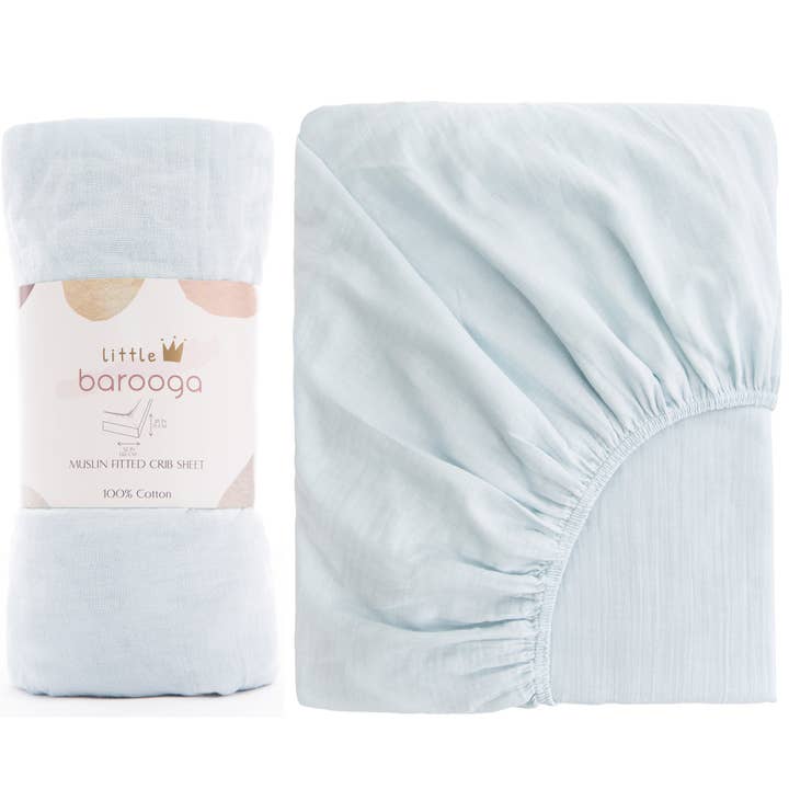 Barooga - Wholesale Cot/Crib Sheets - Muslin Crib Sheets for Boys and Girls, 28"x 52" + 9"6