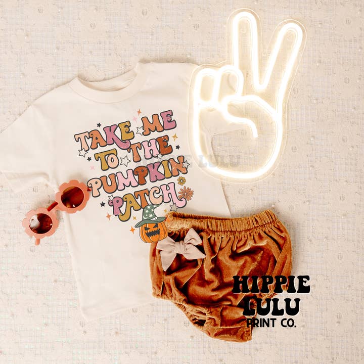 Bring mich zum Pumpkin Pat | Vintage-, Retro- und Hippie-T-Shirt für den Großhandel von Hippie Lulu Co.