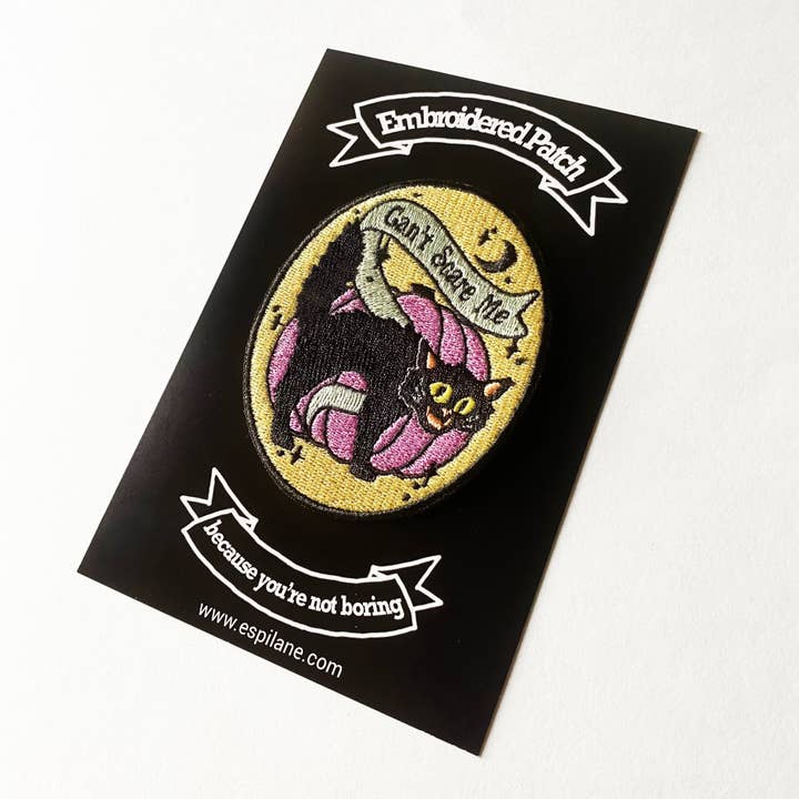 Espi Lane - Wholesale Patch - Black Scared Cat Halloween Iron-On Halloween Patch1