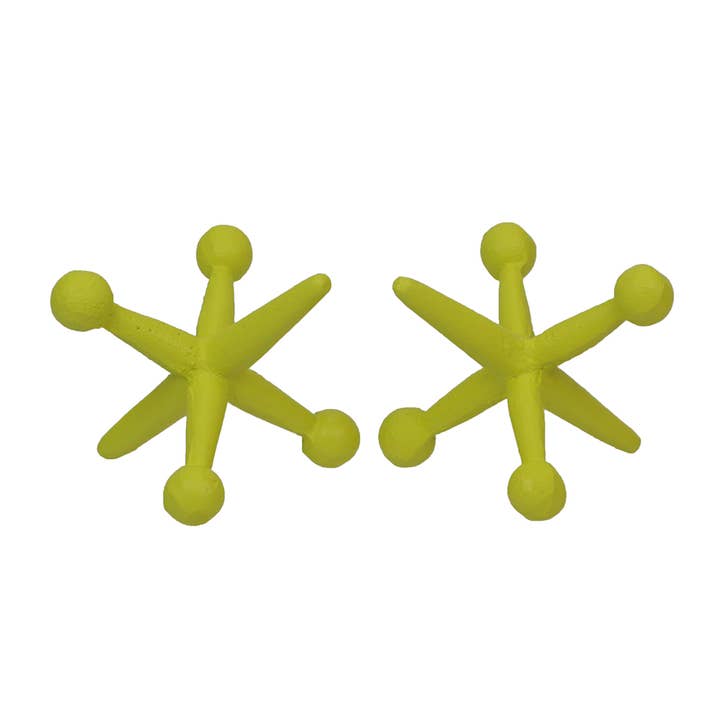 Set of 2 Yellow Painted Cast Iron Jack Bookend Sculpture for wholesale by Zeckos