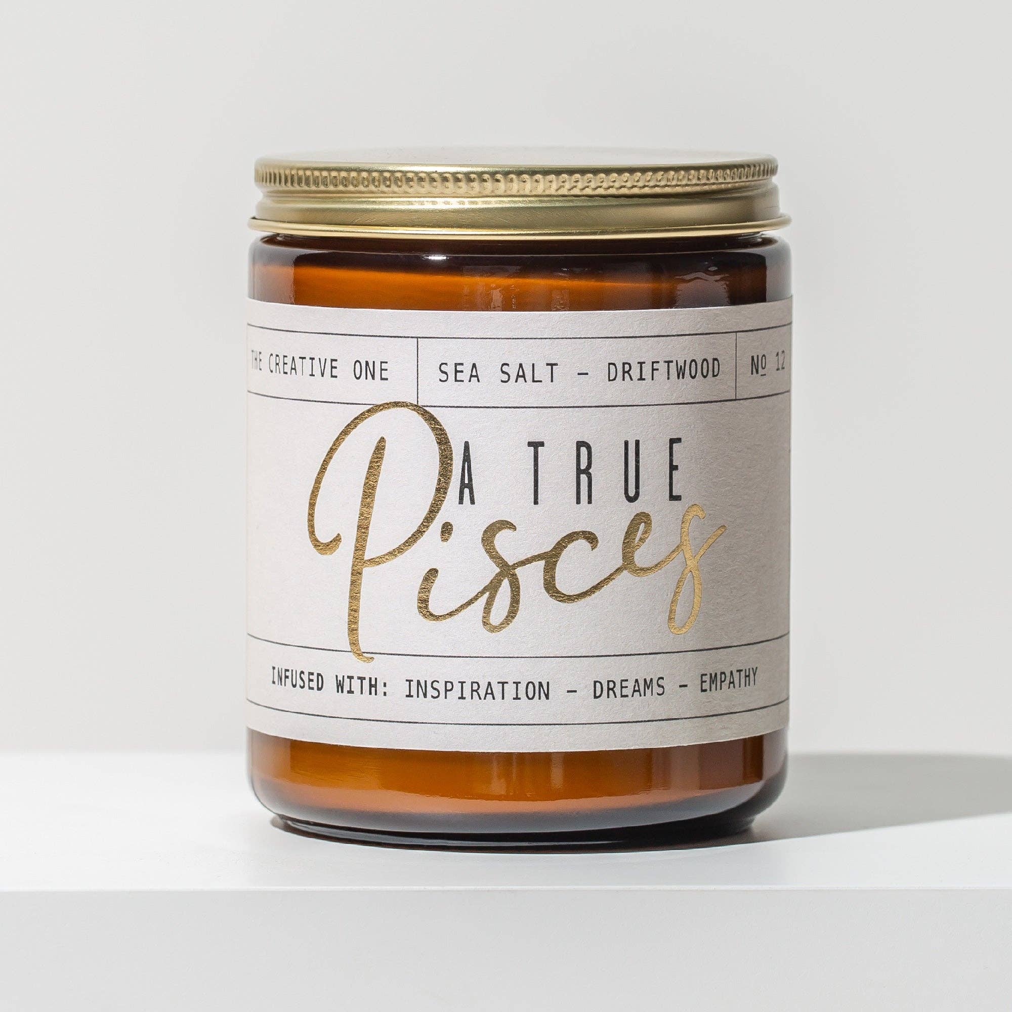 Soy and Sass - Wholesale Jar/filled candle - Pisces Soy Candle - Amber Jar - 9 oz0