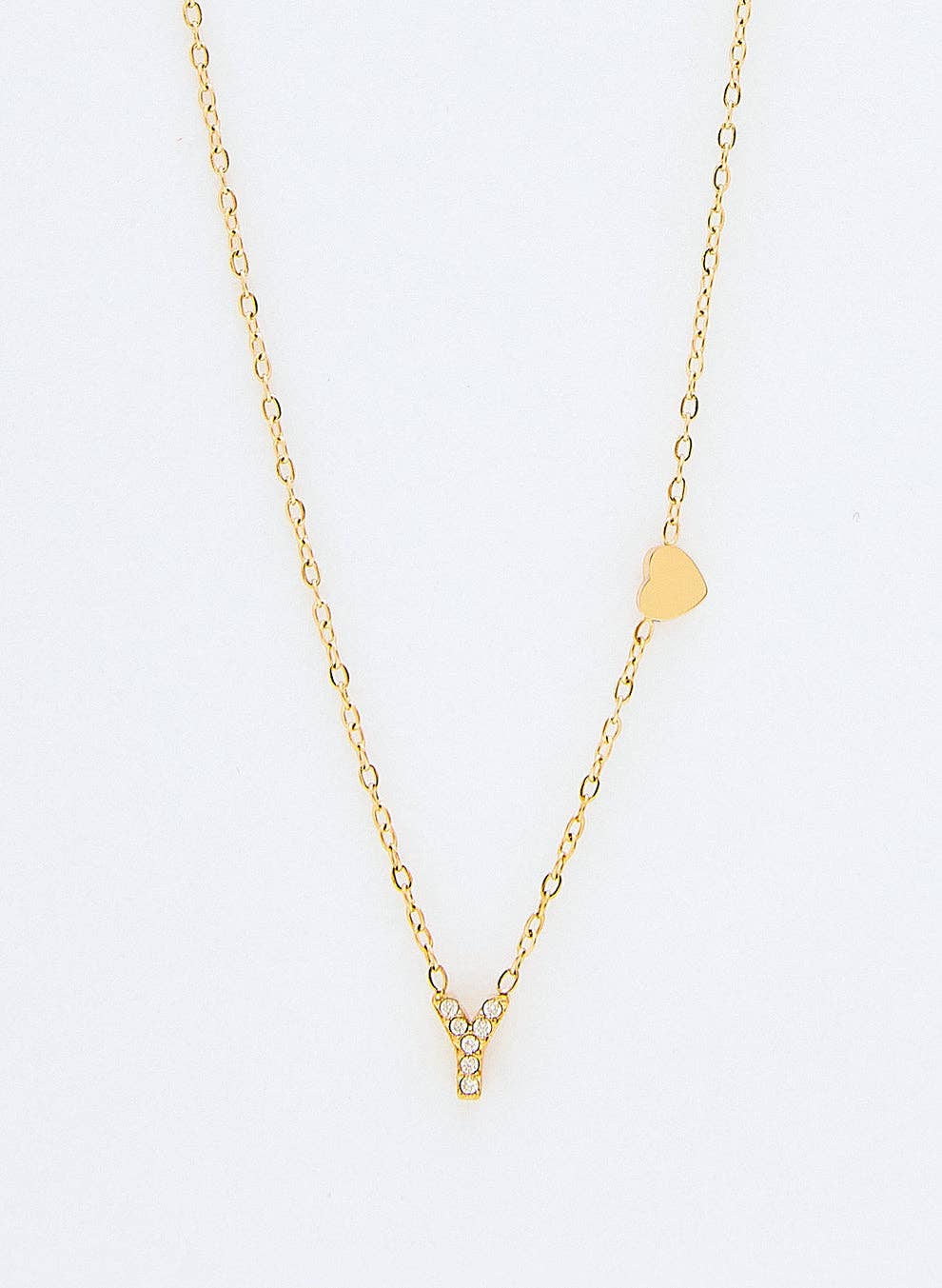 Cassette Barcelona - Vente Colliers à pendentif - Collier Initial avec Détail Cœur & Pierres de Zirconium24