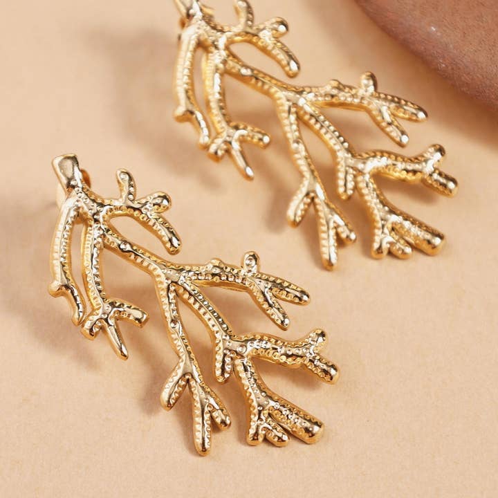 Coral Branch Textured Drop Earrings and other Purchase Wholesale coral and tusk. Free Returns & Net 60 Terms on Faire trending on Faire.