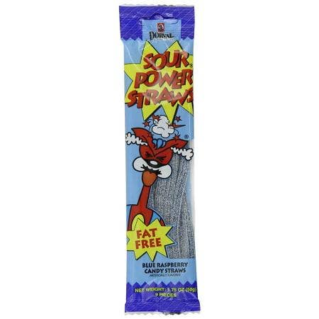 Long Island Candy Factory - Wholesale Gummy - Sour Power Blue Raspberry Straws 24 count 1.75 ounce