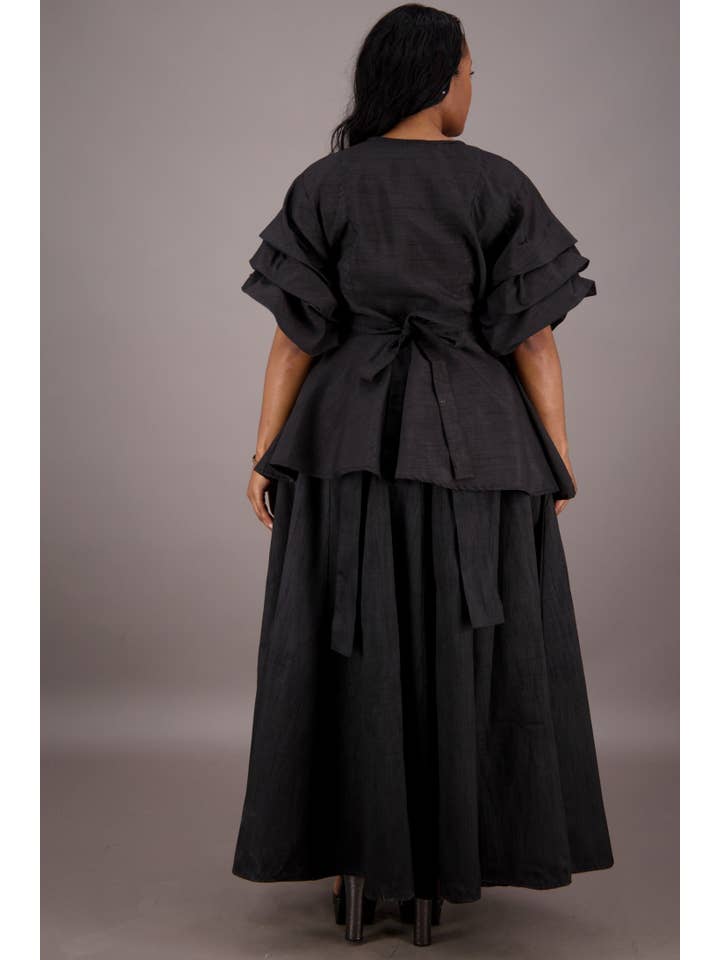 Advance Apparels - Wholesale Top & Skirt Set - Women's - Regal Peplum Skirt Set APS-25072