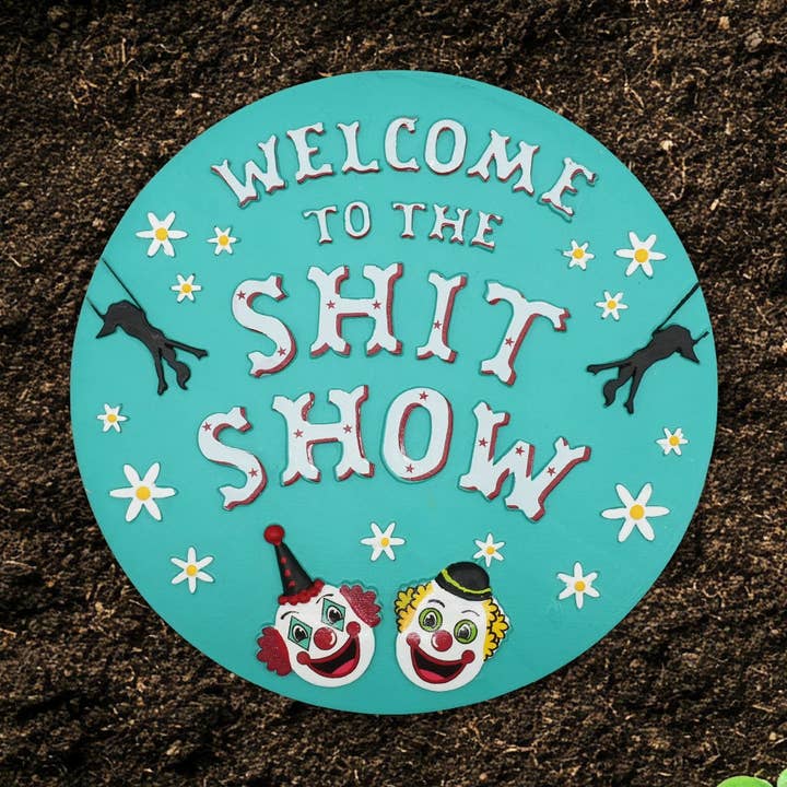 Happy Cow Lawn Decor - Wholesale Stepping Stone - “Welcome to the Shit Show” Garden Stepping Stone0