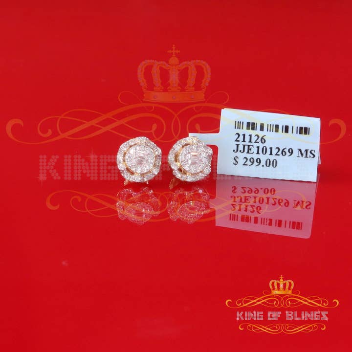 KING OF BLINGS - Wholesale Stud/Post Earrings - King of Bling's Men's/Womens Yellow 0.50ct VVS 'D' Moissanite Round Silver Earrings