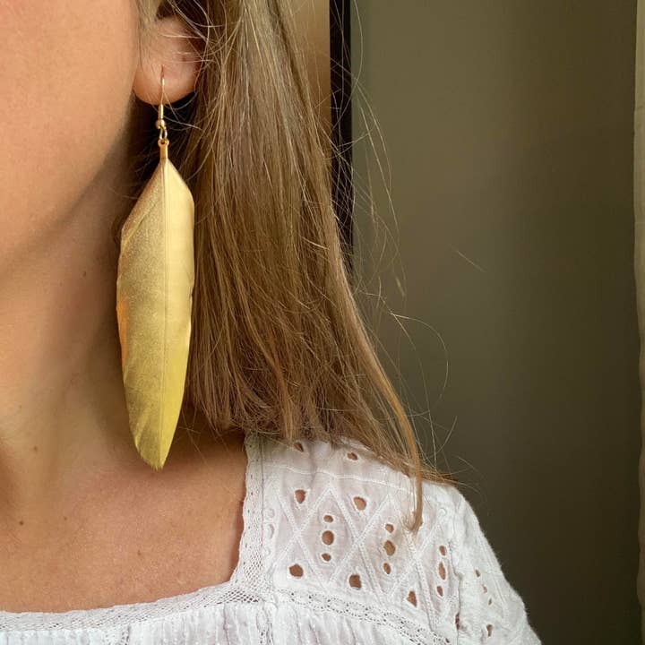 Libby & Smee - Wholesale Dangle Earrings - Gold and Silver Feather Earrings9