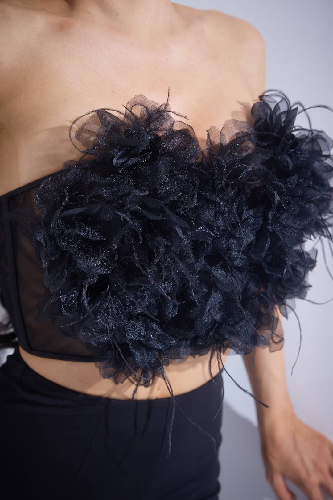 Black Floral Corset and Pants Set for wholesale on Faire0