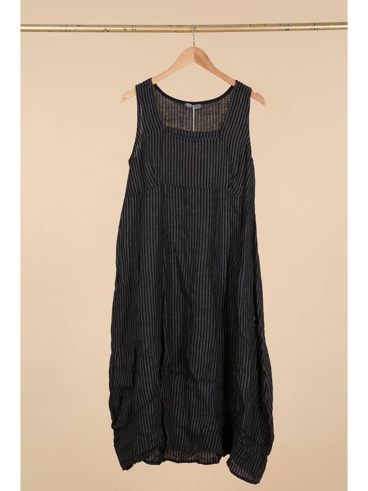 la maison des fibres naturelles - Wholesale Dress – Women's - Sleeveless striped dress 6223stripe 100%LINEN23