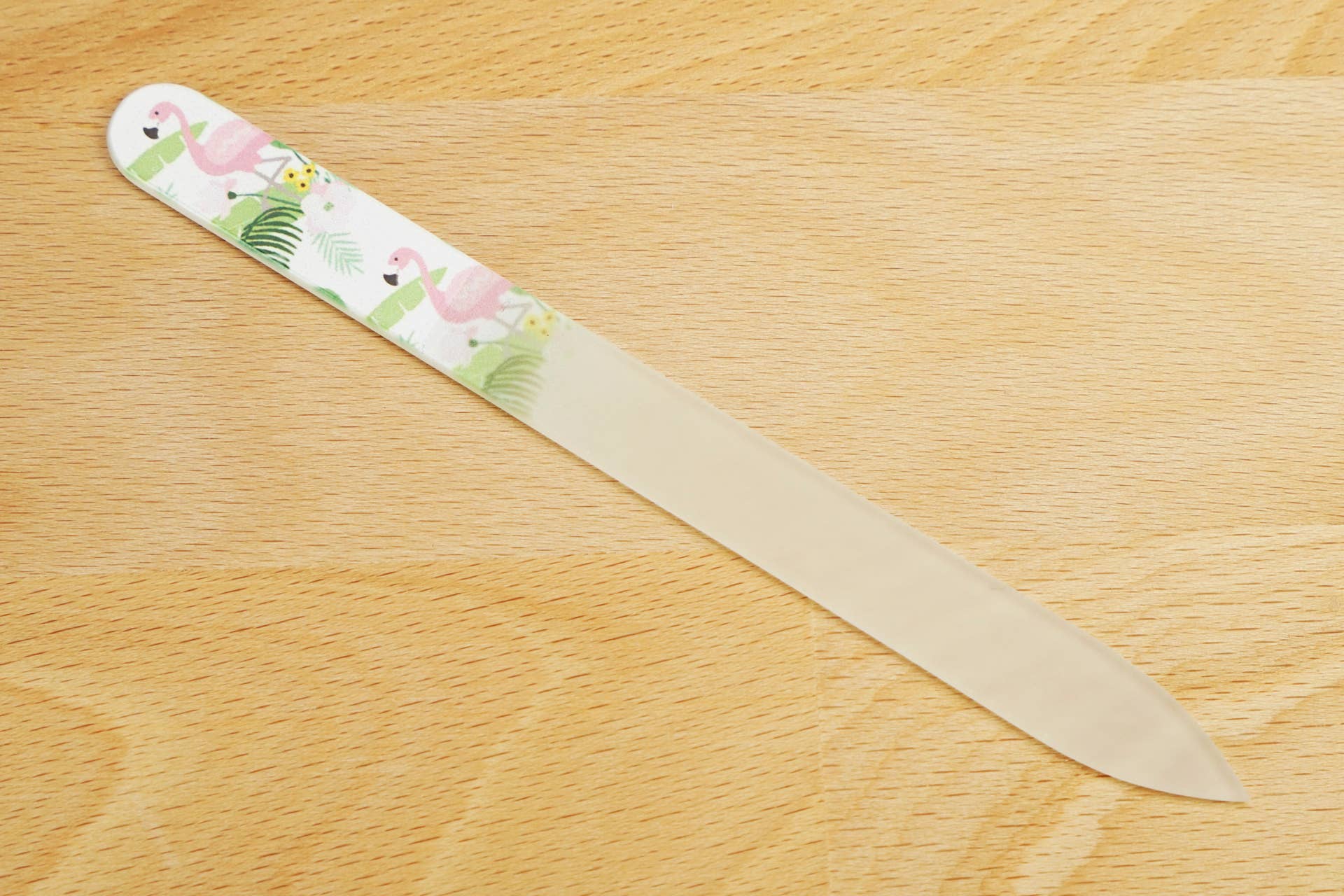 Fantasia R. Espig KG - Vendita all'ingrosso Lime per unghie - Lima per unghie doppia in vetro temperato con motivo fenicottero3