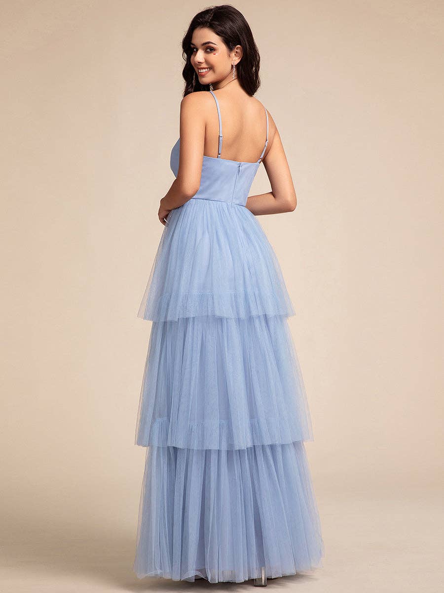 Ever-Pretty - Wholesale Dress - Women's - Romantic See-Through Cake pleated Bridesmaid Dresses4