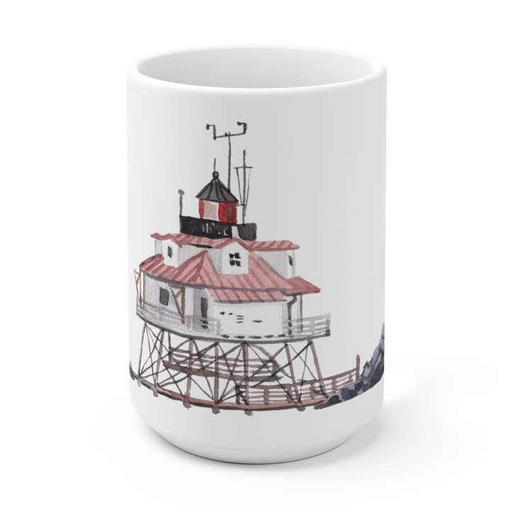 Thomas Point Shoal (Maryland) Light 15oz Ceramic Mug for wholesale by The Muddy Dog