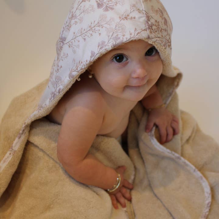 Little Threads - Wholesale Hooded Towel - Kids & Baby - Delicate Neutral Branches Bath Towel4