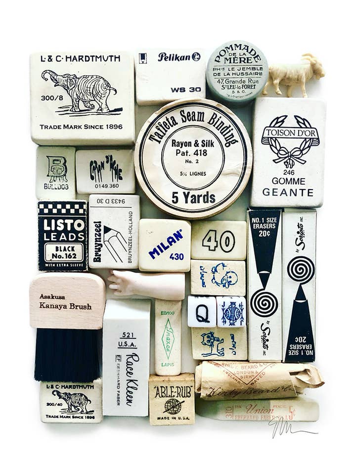 Art Print - Eraser Arrangement No. 6 - Designer Art Wall for wholesale by Lisa Congdon Art & Illustration