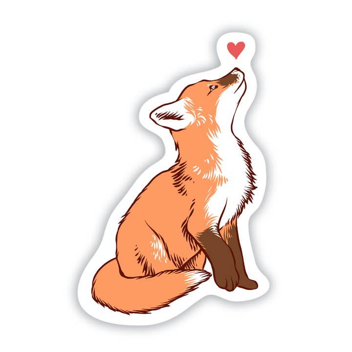 Fox Heart Sticker for wholesale by Jenn Sneary Art