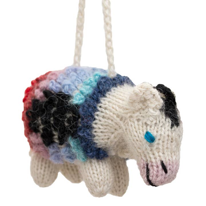 Lucuma Designs - Wholesale Ornament - Cow - Alpaca Knitted Ornament - Farm Animal Christmas Decor3