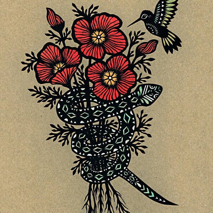 Curative Coil - 8 x 10 inch Cut Paper Art Print for wholesale by Rural Pearl: Cut Paper Art by Angie Pickman