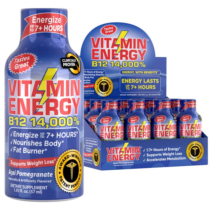 Vitamin Energy - Vendita all'ingrosso Bevande isotoniche/energetiche - Vitamin Energy® B12 14.000% Energy Shots (melograno di Acai)