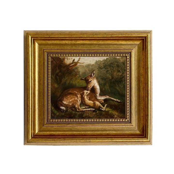 Madison Bay Co. - Historical Home Decor Reproductions - Wholesale Art Print - Doe and Fawn Vintage Painting Print on Canvas
