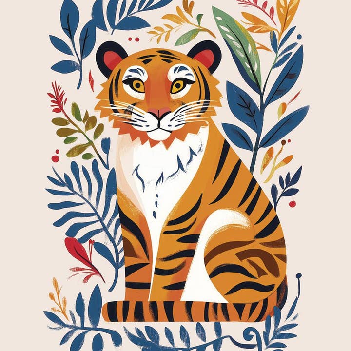 MokaMouse - Wholesale Poster - Folk Art Tiger - Folk Art Poster3