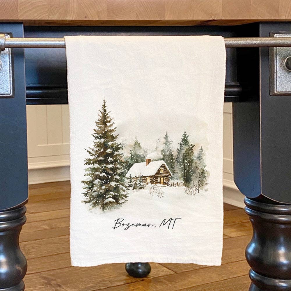 North & Pine - Wholesale Tea Towel - Winter Retreat - Custom Cotton Tea Towel0