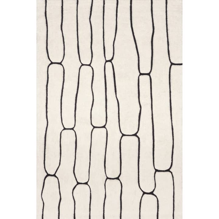 Charcoal Nazco Abstract New Zealand Wool Area Rug for wholesale on Faire