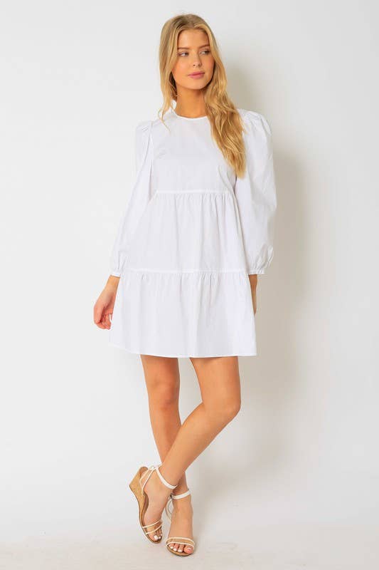 Olivaceous – wholesale Klänning - Dam – Poplin klänning med volanger i minilängd4