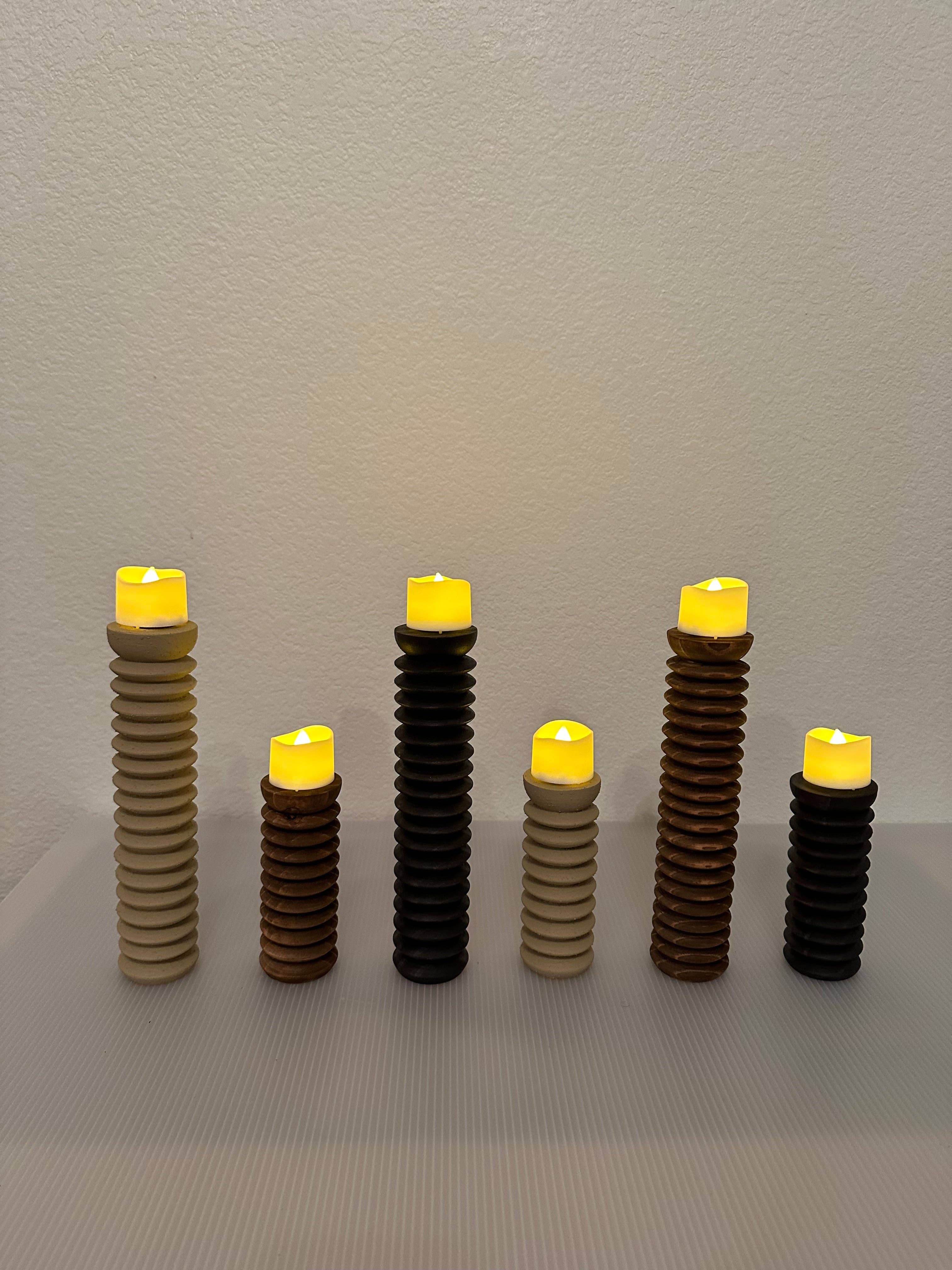 The African Home Goods - Vente Bougeoirs - Bougeoir en pin en spirale | Supports à bougie en bois9