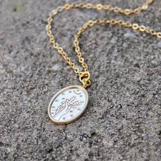 Hand of Flowers Necklace for wholesale by Vintage Acorn