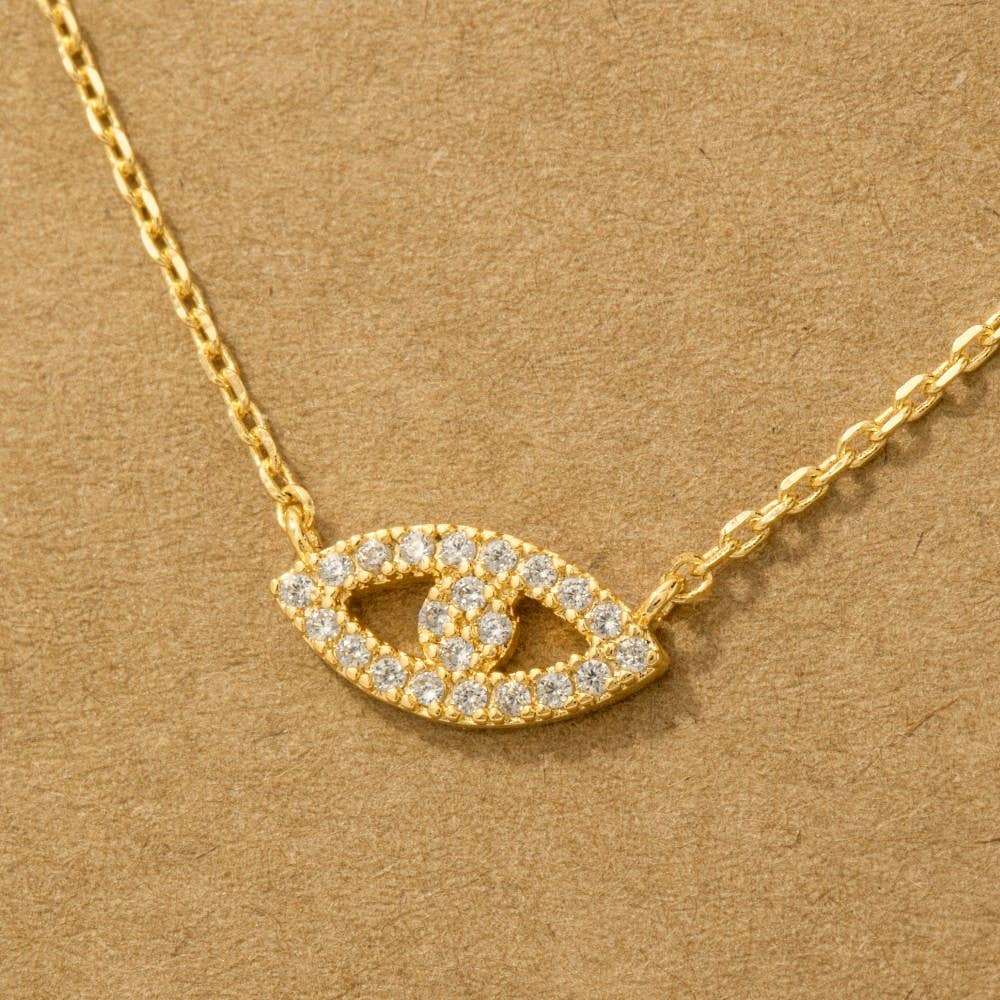 Fame Accessories - Wholesale Pendant/Charm Necklace - Gold Dipped Evil Eye Jewel Pendant Necklace3