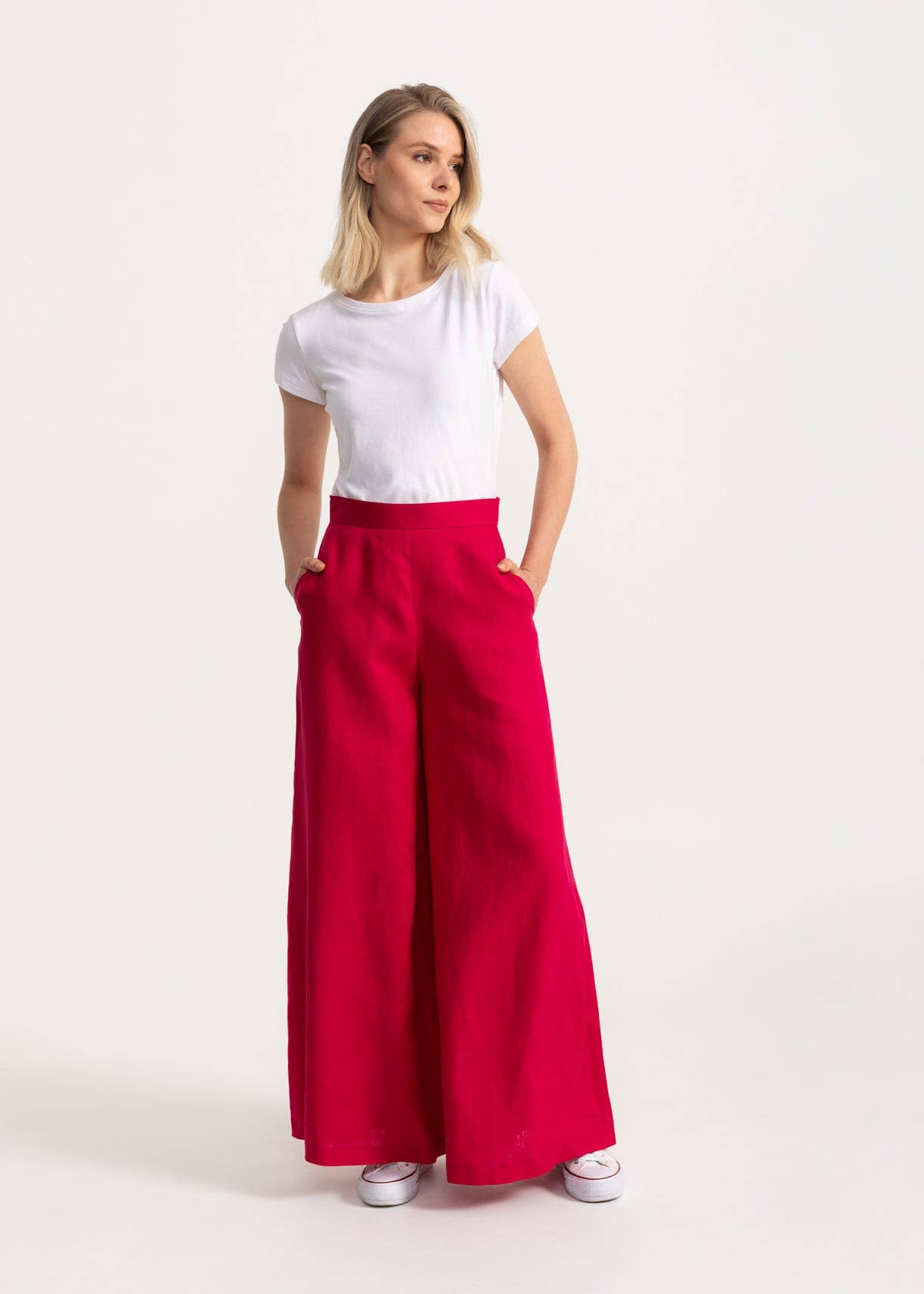 De IONESCU – Großhandel Hose – Damen – Die &quot;Palazzo&quot; Leinenhose - Fuchsia0
