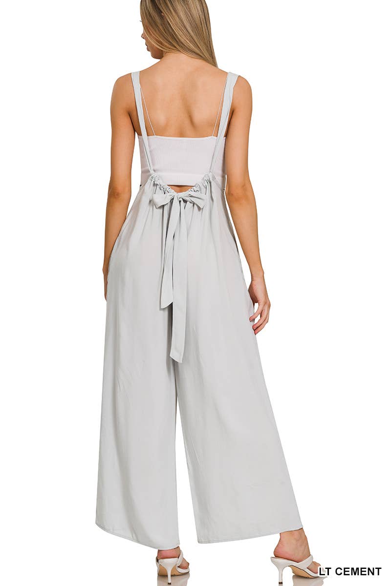 42POPS - Wholesale Jumpsuit - Women's - `.Tie Back Suspender Jumpsuit w/ Pockets9